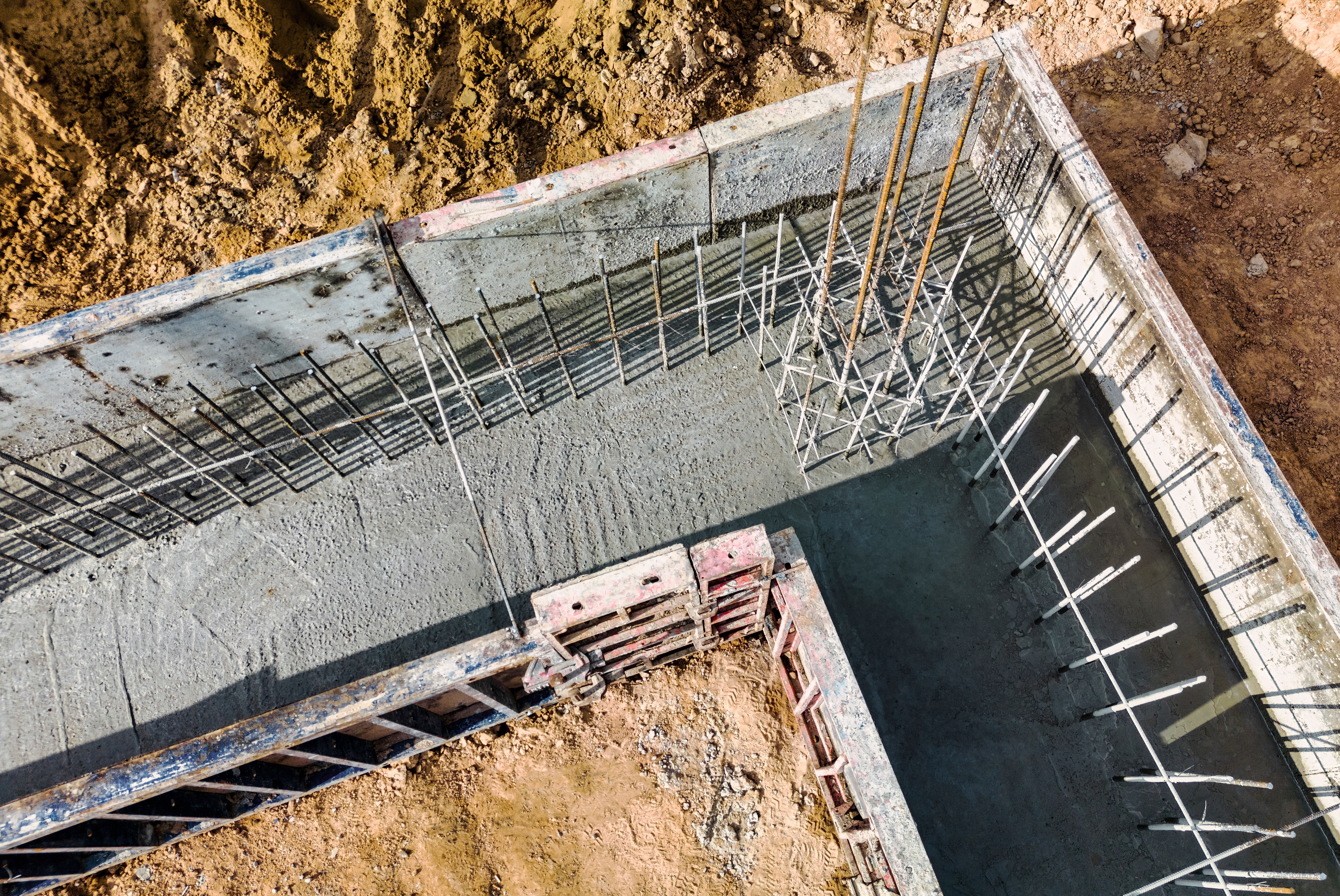 Luftbild einer Baustelle zur Dokumentation des Baufortschritts